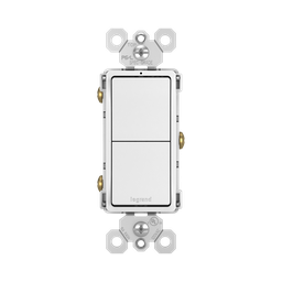 Interruptor doble 15A 120V blanco Radiant Legrand RCD11W, Materiales De  Construcción